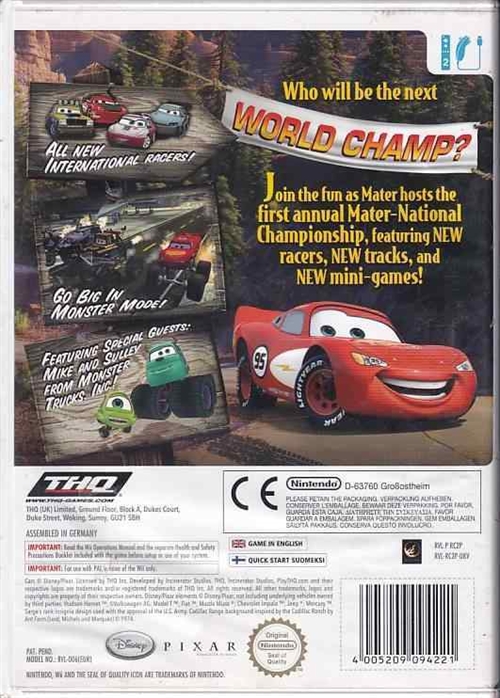 Disney Pixar Cars Mater-National Championship - Nintendo Wii (B Grade) (Genbrug)